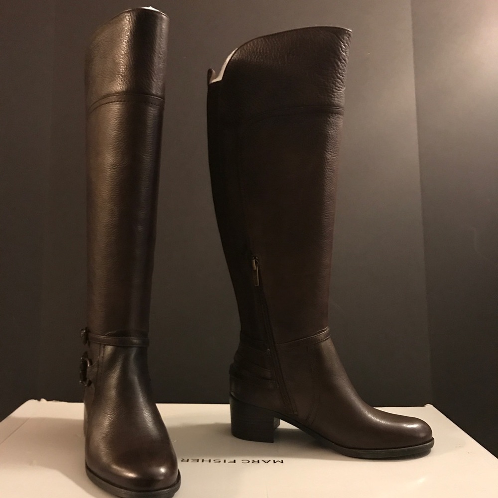 Marc Fisher Kierra Riding Boots 7.5 M Dark Brown